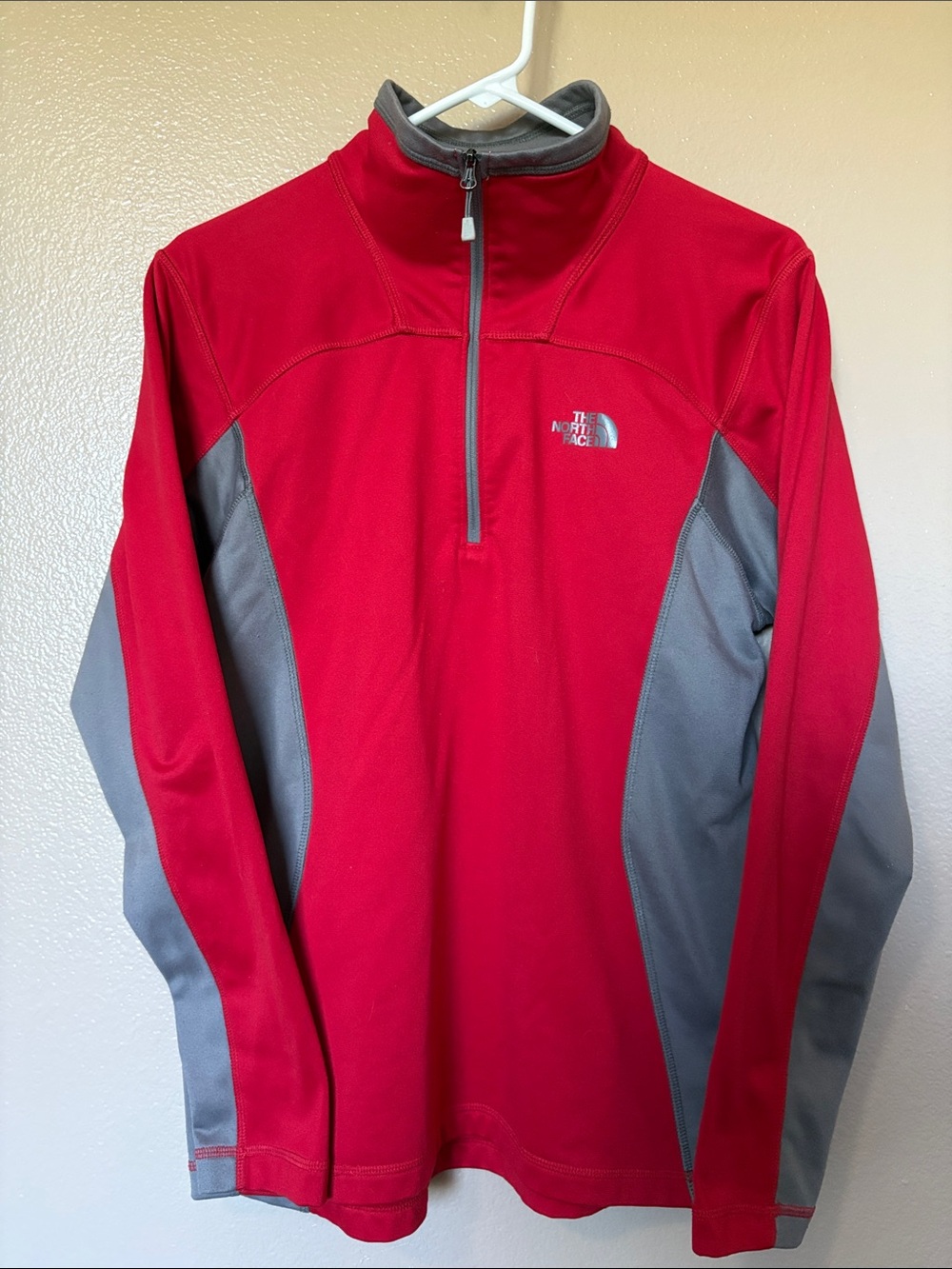 The North Face Red and Gray Half-Zip Lightweight Pullover